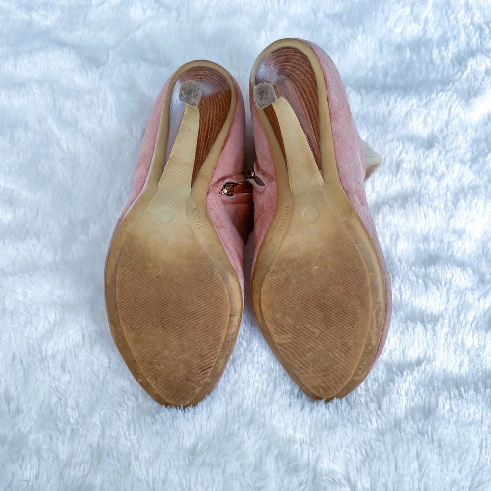 Giuseppe Zanotti | Pink Suede Fur Lined Ankle Booties High Heel Round Toe 39
